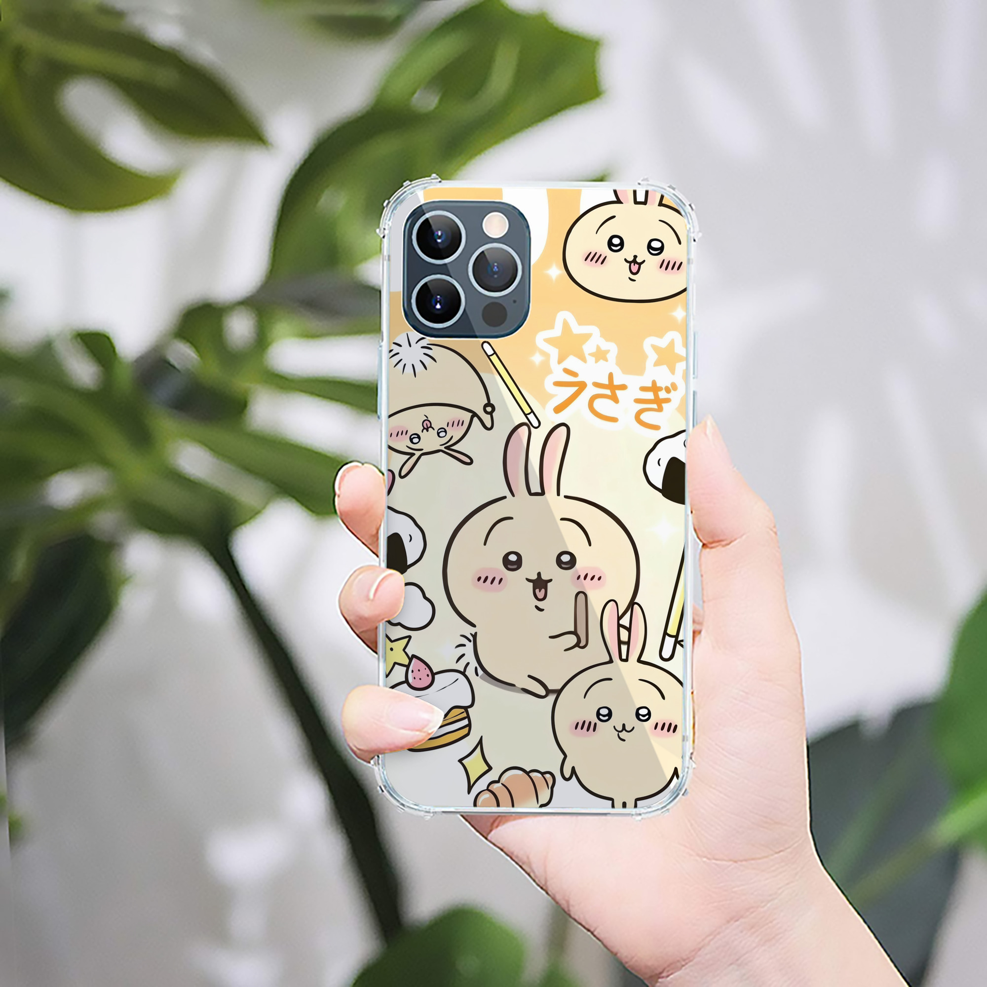 （画像用） ちいかわ Chii-kawa 【iPhone 12シリーズ対応】透明スマホケース（クリアソフトケース）
